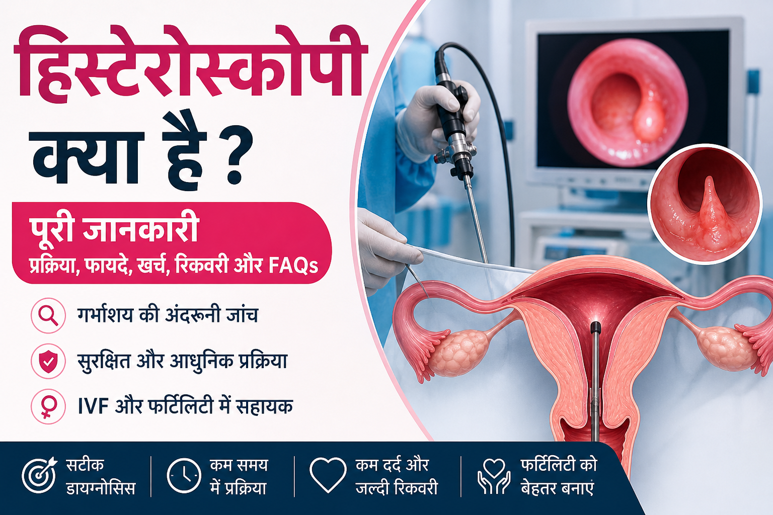 Hysteroscopy in Hindi | प्रक्रिया और खर्च | फायदे व IVF में उपयोग (2026 गाइड)